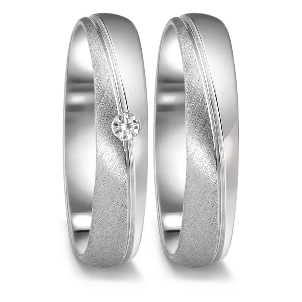 Anillo de pareja 750/oro blanco de 18 quilates Diamante 0.04 ct, tw-vsi