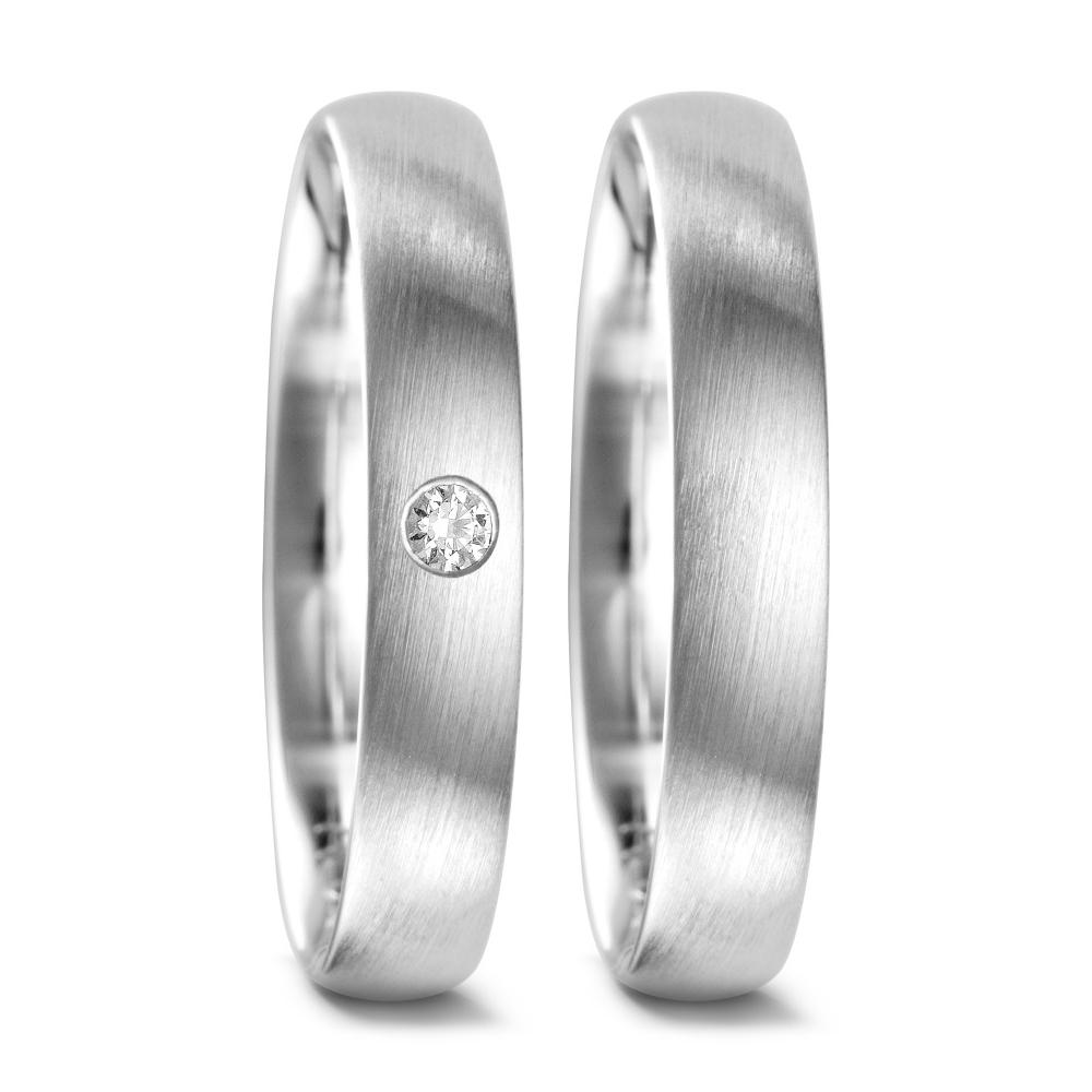 Anillo de pareja 750/oro blanco de 18 quilates Diamante 0.04 ct, tw-vsi