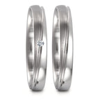 Anillo de pareja 750/oro blanco de 18 quilates