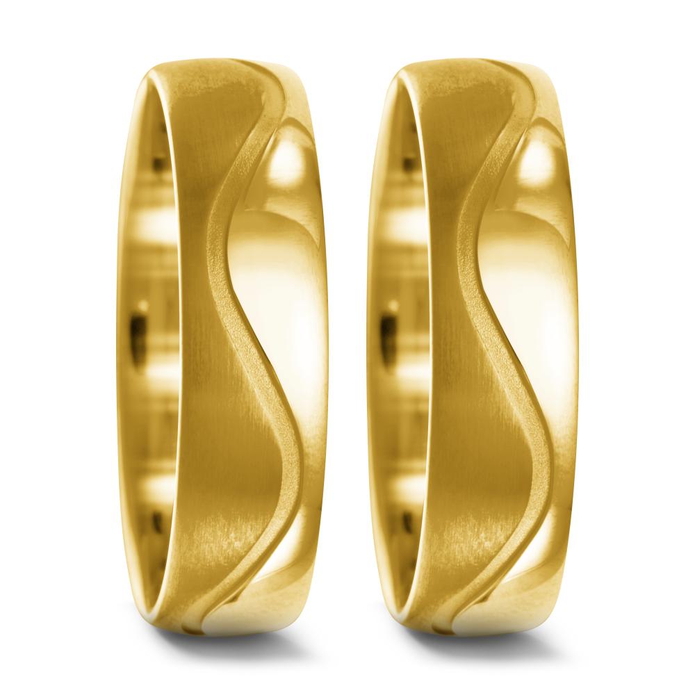 Anillo de pareja 750/oro amarillo de 18 quilates