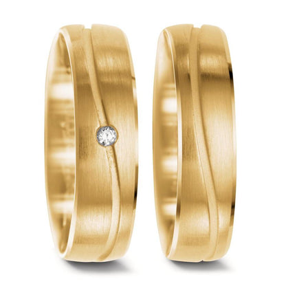 Anillo de pareja 750/oro amarillo de 18 quilates Diamante 0.02 ct, w-si
