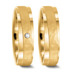 Anillo de pareja 750/oro amarillo de 18 quilates Diamante 0.037 ct, w-si