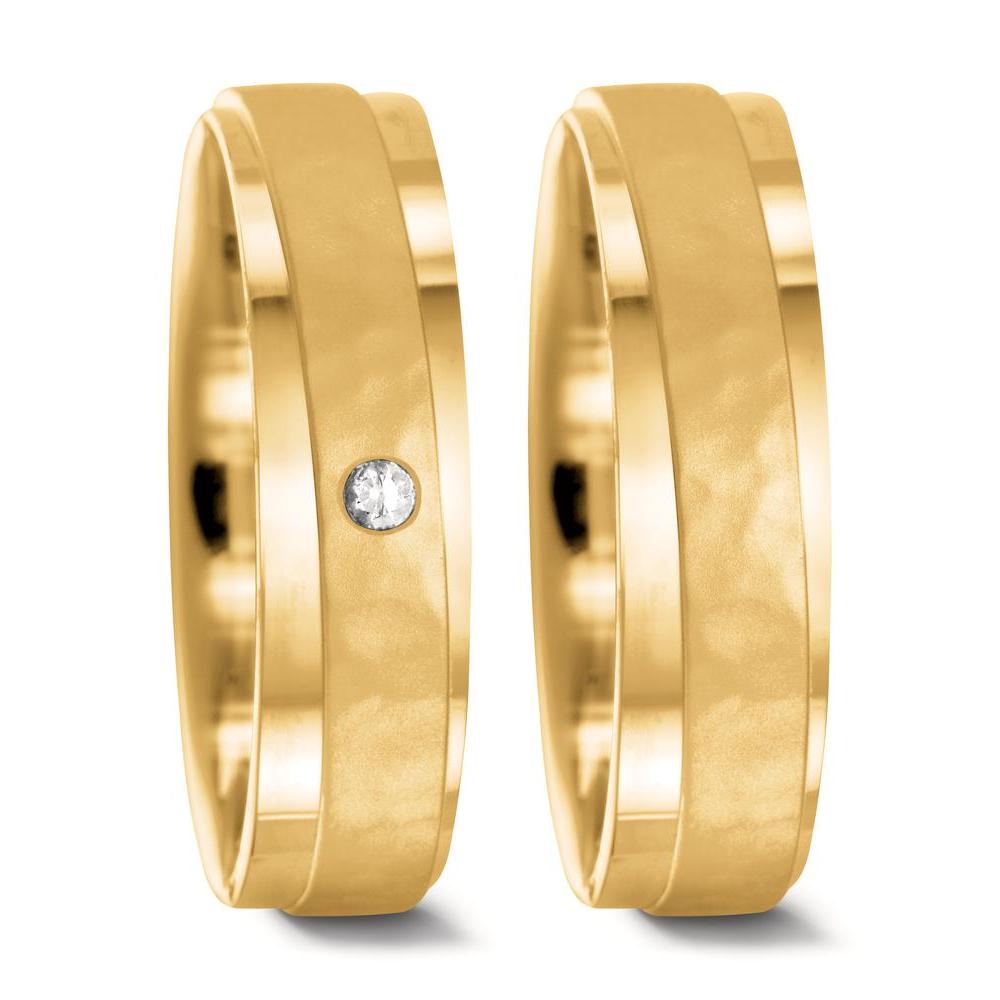 Anillo de pareja 750/oro amarillo de 18 quilates Diamante 0.037 ct, w-si
