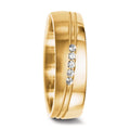 Anillo de pareja 750/oro amarillo de 18 quilates Diamante 0.075 ct, 5 piedras, w-si