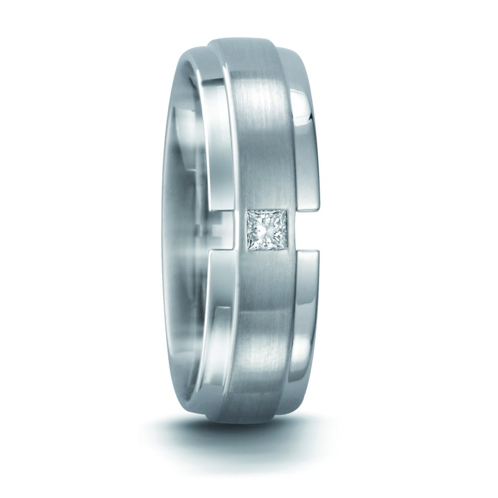 Anillo de dedo 950 paladio Diamante 0.065 ct, tw-vvsi