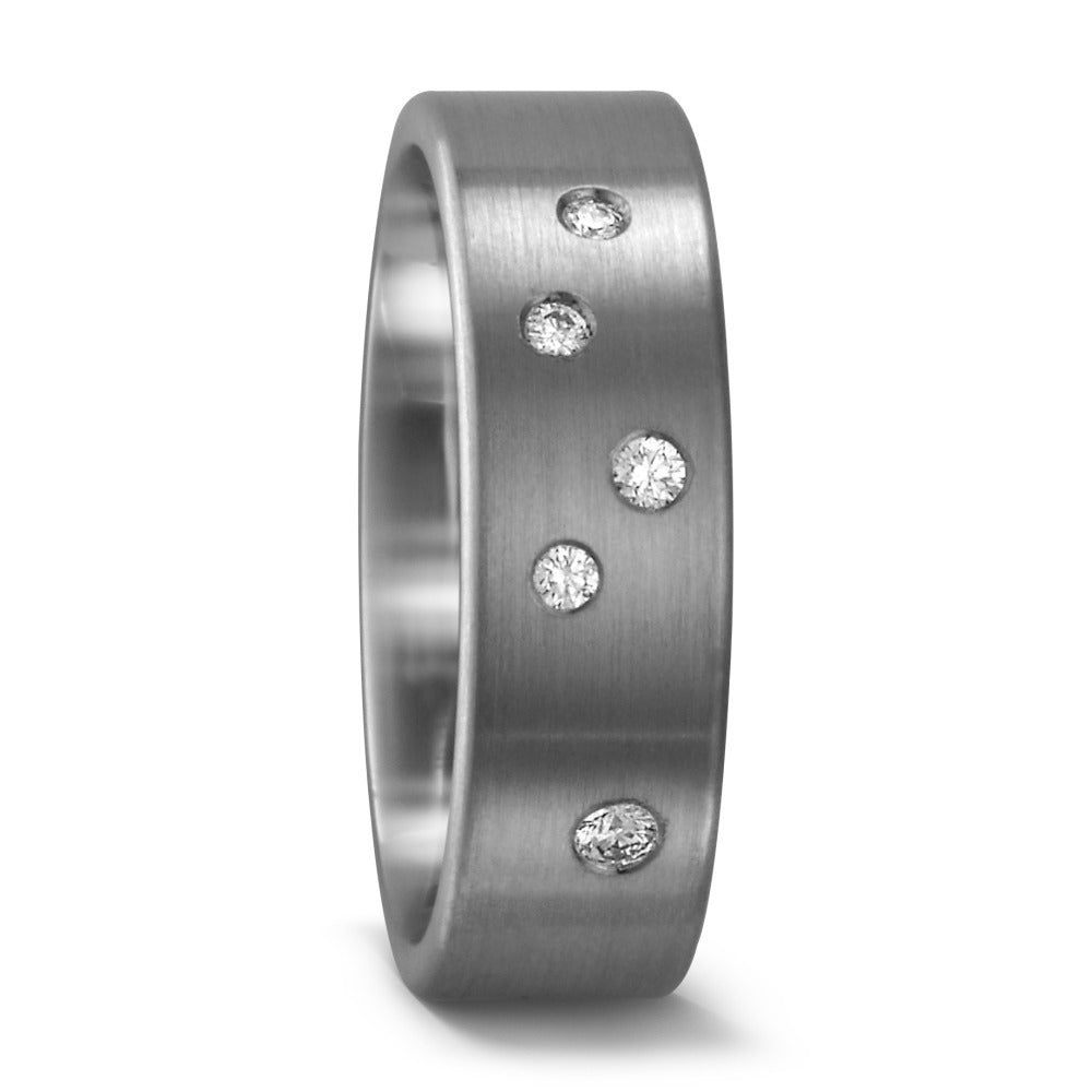 Anillo de pareja 950 paladio Diamante 0.065 ct, 5 piedras, tw-si