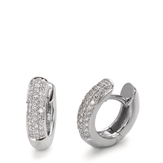 Aro con bisagra 750/oro blanco de 18 quilates Diamante 0.30 ct, 60 piedras, w-si