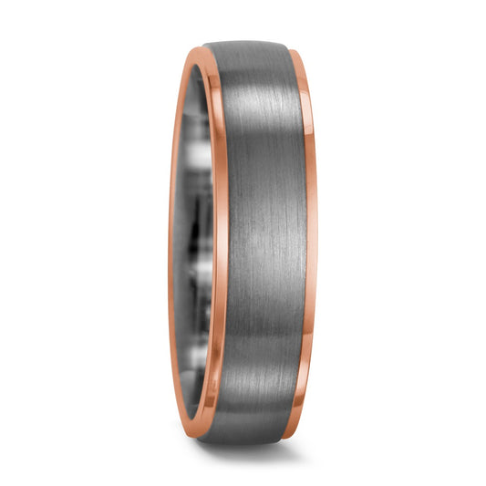 Anillo de dedo 950 paladio, 750/oro rojo de 18 quilates