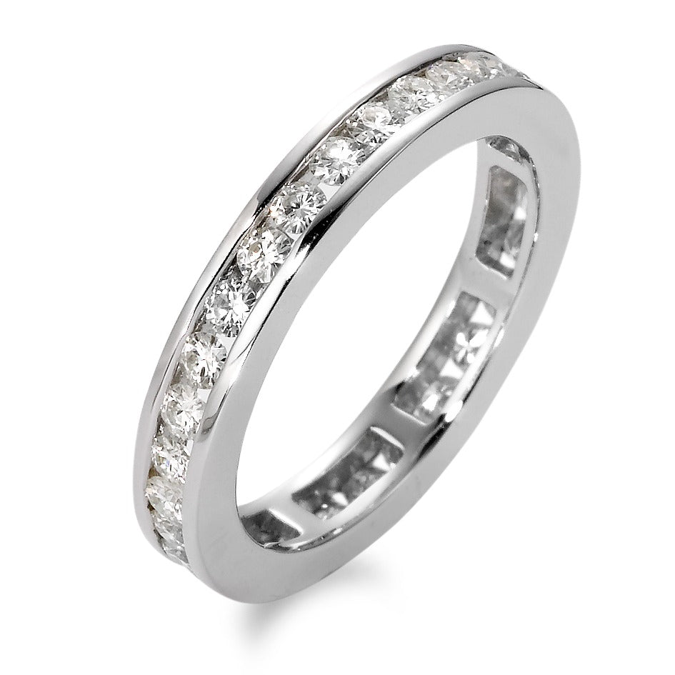 Anillo de memoria 750/oro blanco de 18 quilates Moissanita