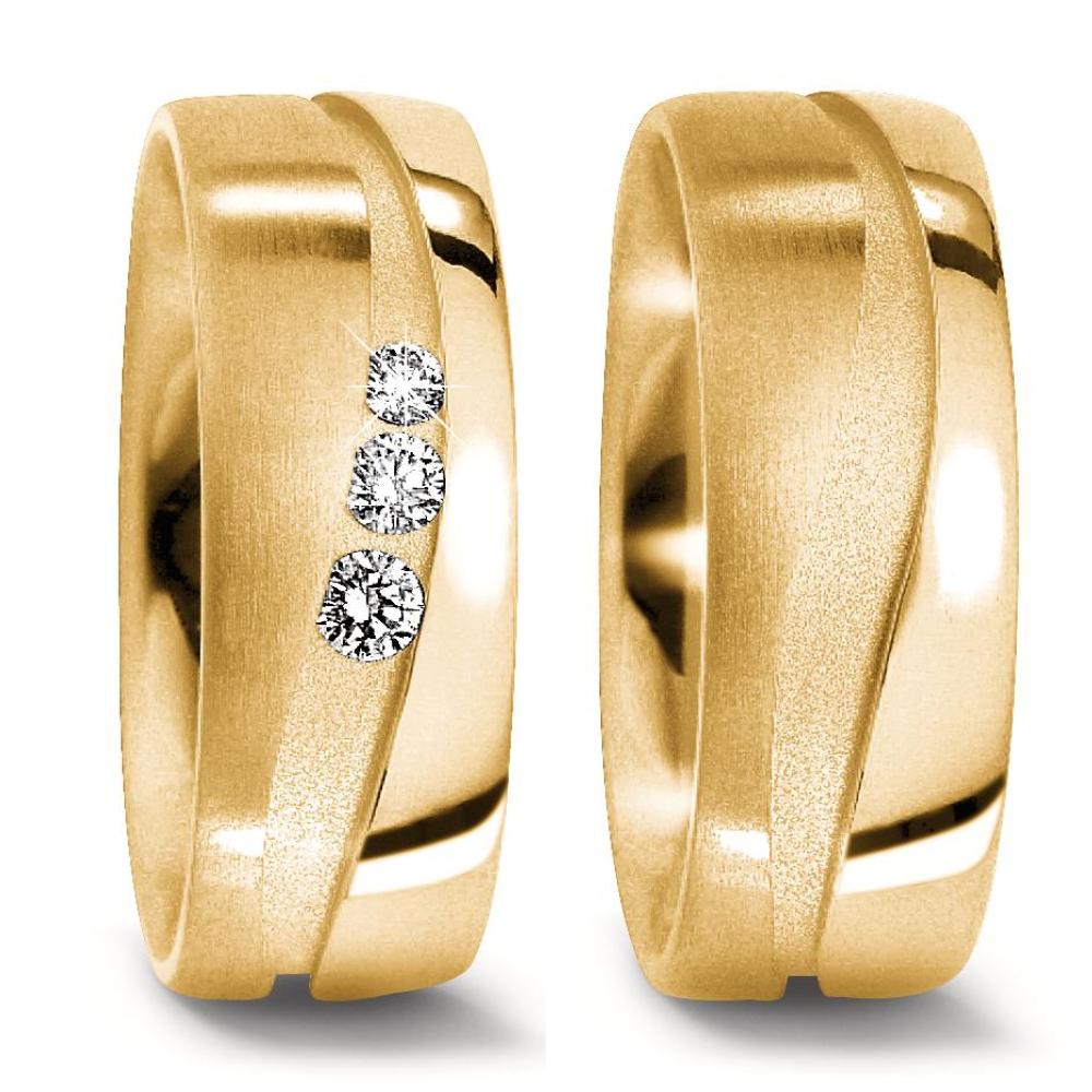 Anillo de pareja 750/oro amarillo de 18 quilates