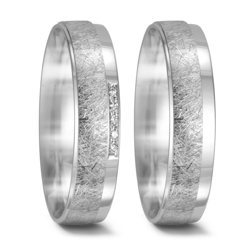 Anillo de pareja 750/oro blanco de 18 quilates