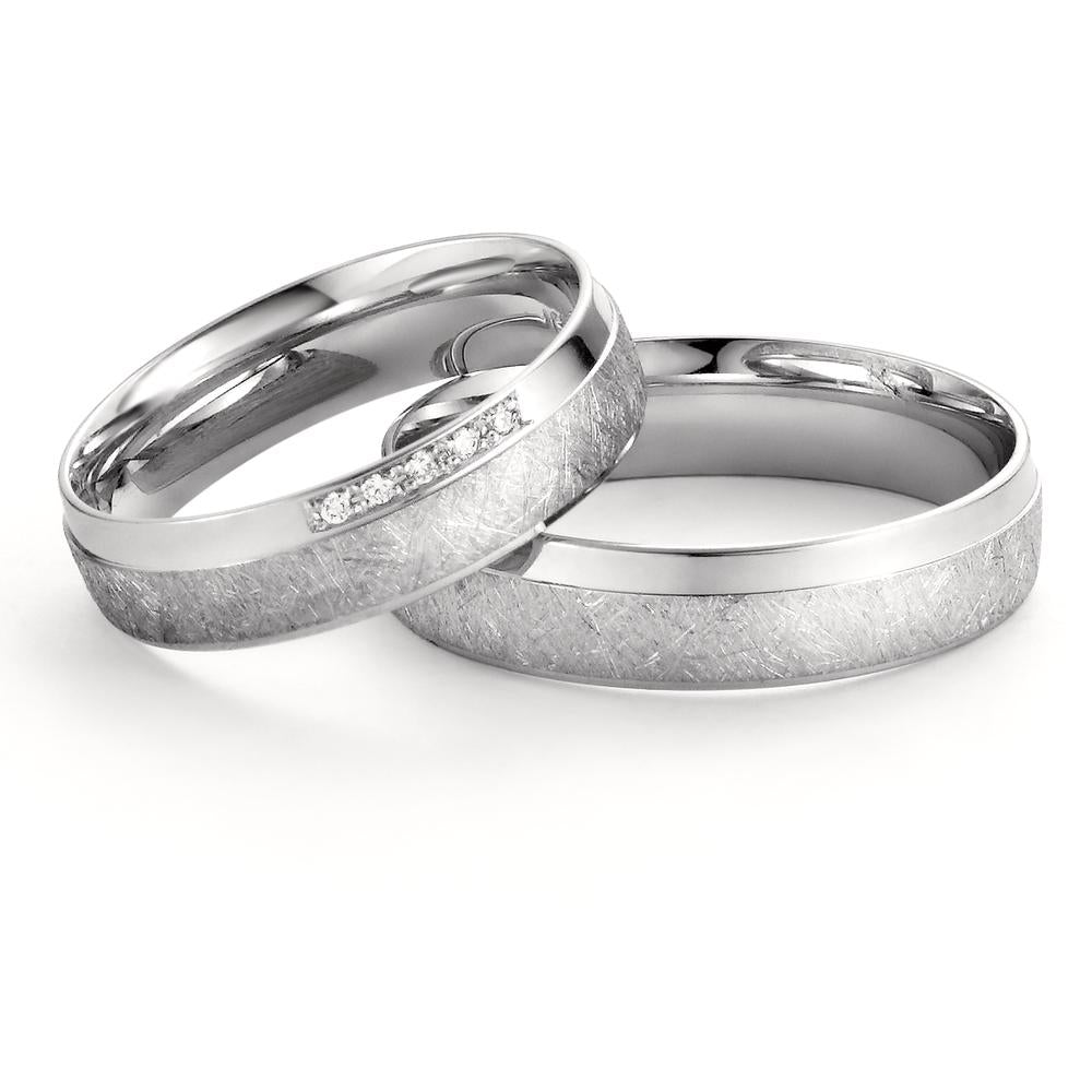 Anillo de pareja 750/oro blanco de 18 quilates