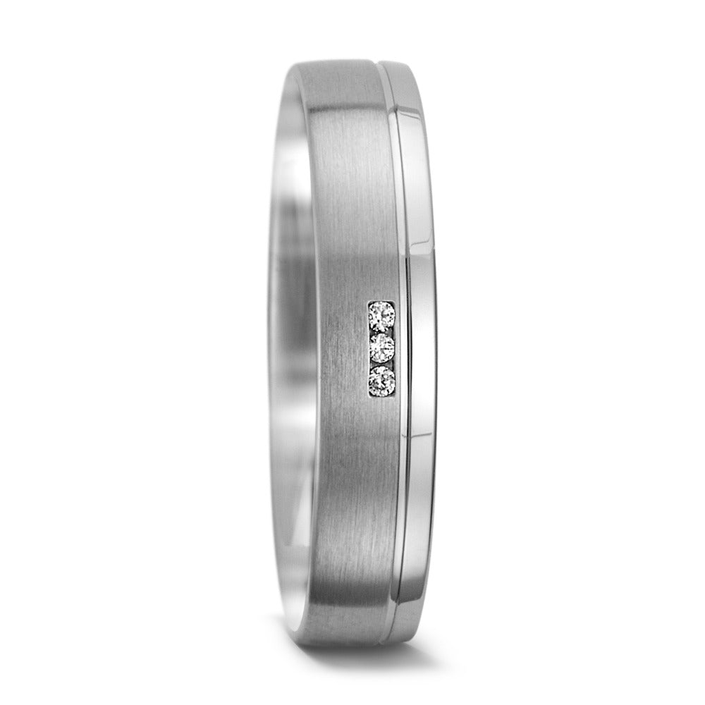 Anillo de pareja 750/oro blanco de 18 quilates Diamante 0.015 ct, 3 piedras, w-si