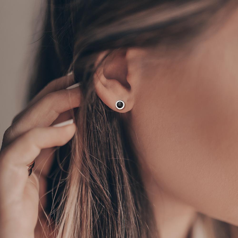 Pendientes 1ud Acero inoxidable Esmaltado Ø6 mm