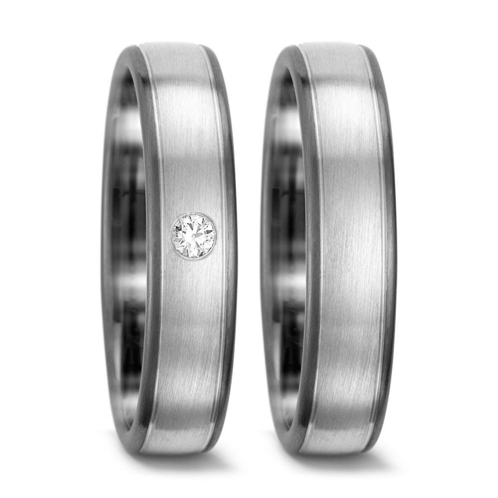 Anillo de dedo Oro blanco de 375/9 quilates, 500 paladio