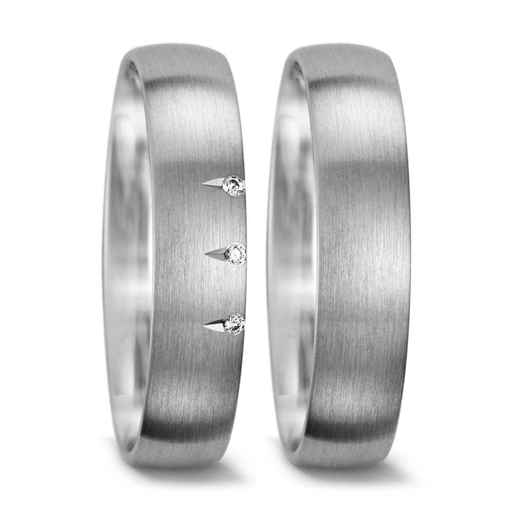 Anillo de pareja 750/oro blanco de 18 quilates