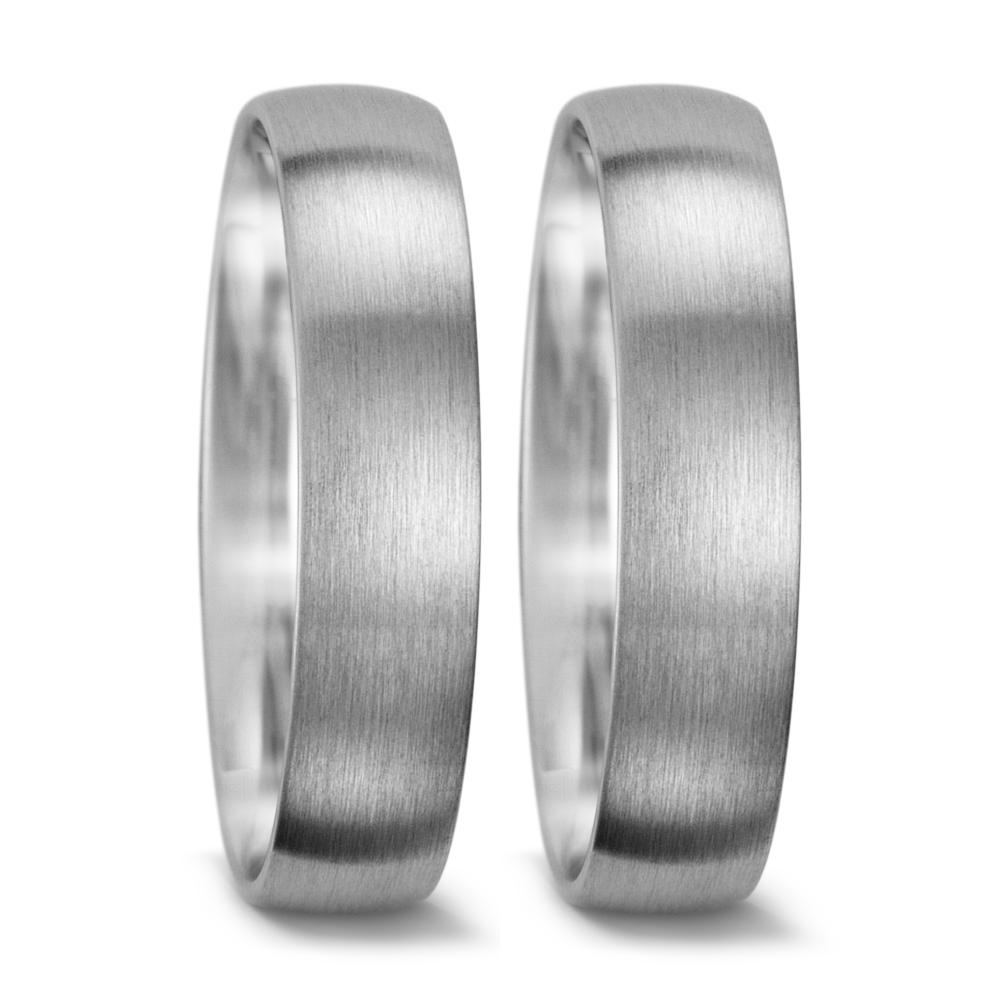 Anillo de pareja 750/oro blanco de 18 quilates