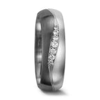 Anillo de pareja 500 paladio, Oro blanco de 375/9 quilates Diamante 0.08 ct, 7 piedras, tw-vsi