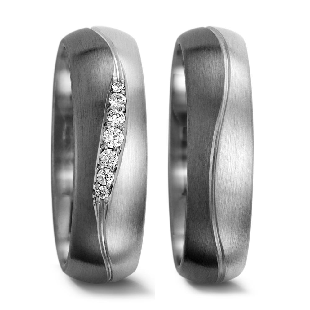 Anillo de pareja 500 paladio, Oro blanco de 375/9 quilates