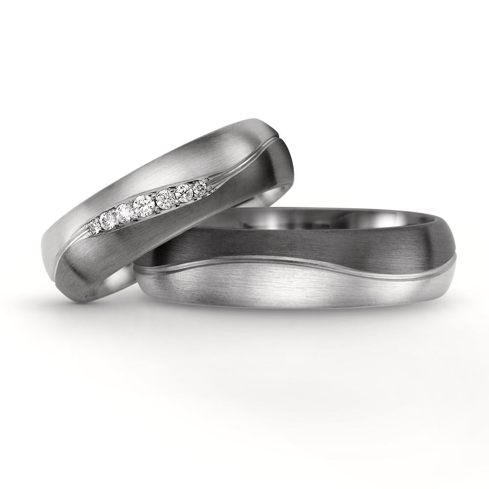 Anillo de pareja 500 paladio, Oro blanco de 375/9 quilates