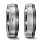 Anillo de pareja 500 paladio, Oro blanco de 375/9 quilates