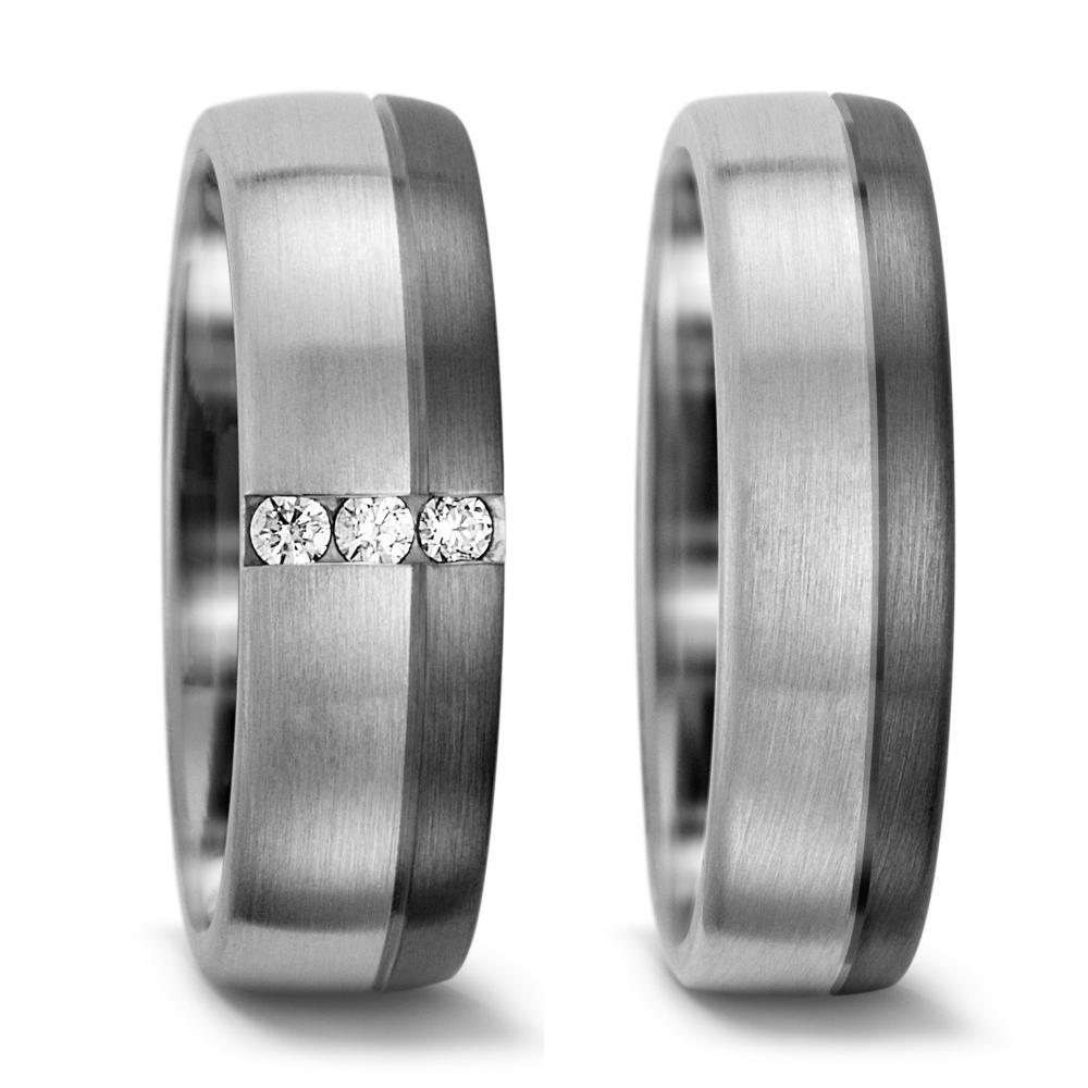 Anillo de pareja 500 paladio, Oro blanco de 375/9 quilates