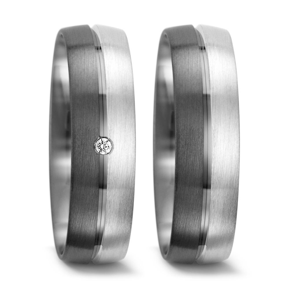 Anillo de pareja Oro blanco de 375/9 quilates, 500 paladio