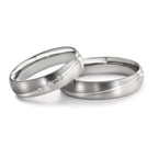 Anillo de pareja 500 paladio, Oro blanco de 375/9 quilates Diamante 0.045 ct, 3 piedras, tw-vsi
