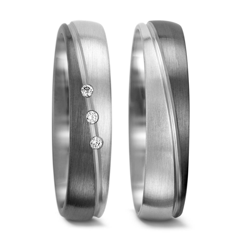 Anillo de pareja 500 paladio, Oro blanco de 375/9 quilates