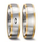 Anillo de pareja 750/oro blanco de 18 quilates, 750/oro amarillo de 18 quilates