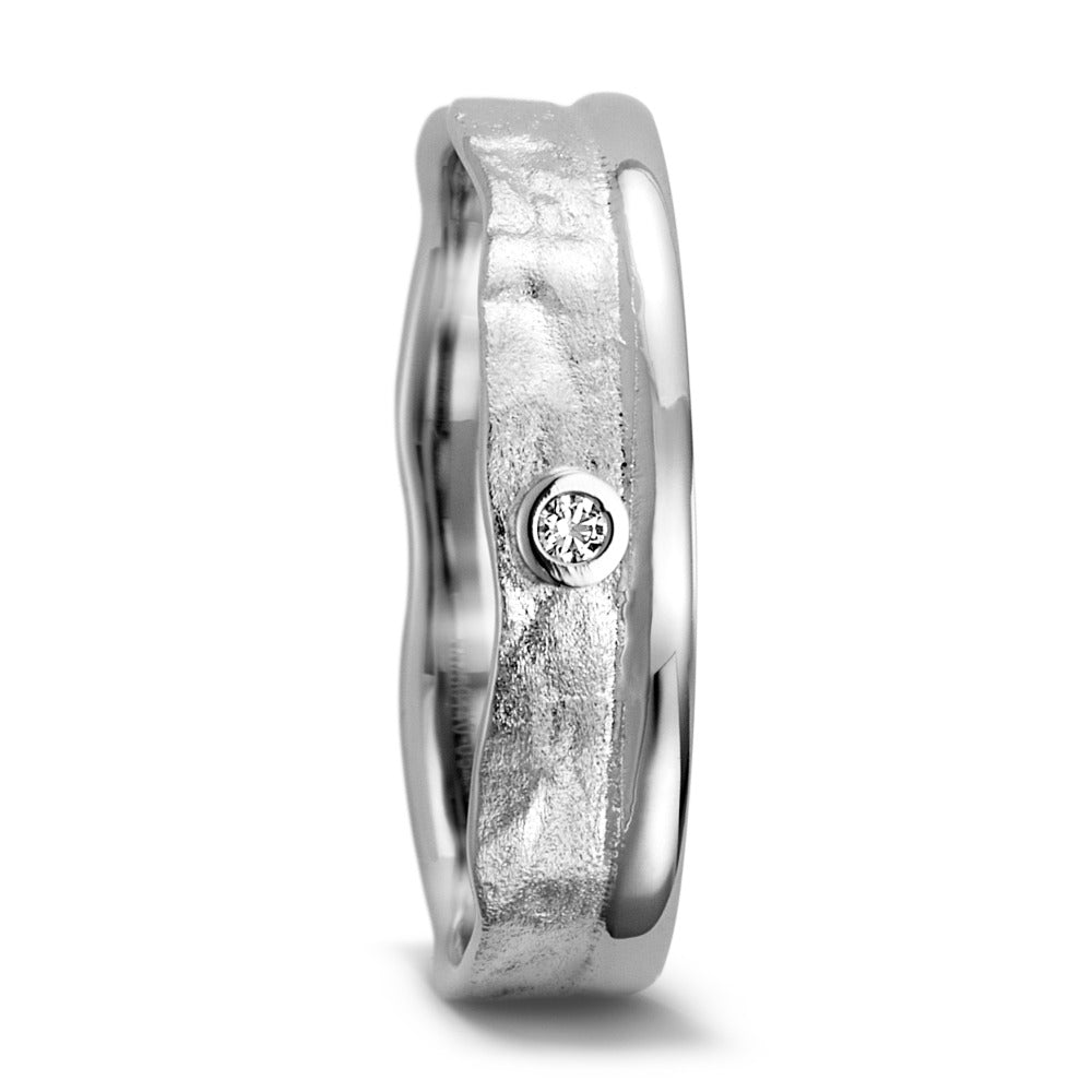 Anillo de pareja 750/oro blanco de 18 quilates Diamante 0.025 ct, w-si