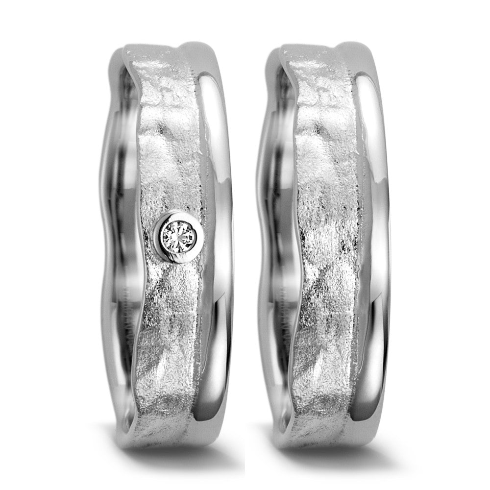 Anillo de pareja 750/oro blanco de 18 quilates