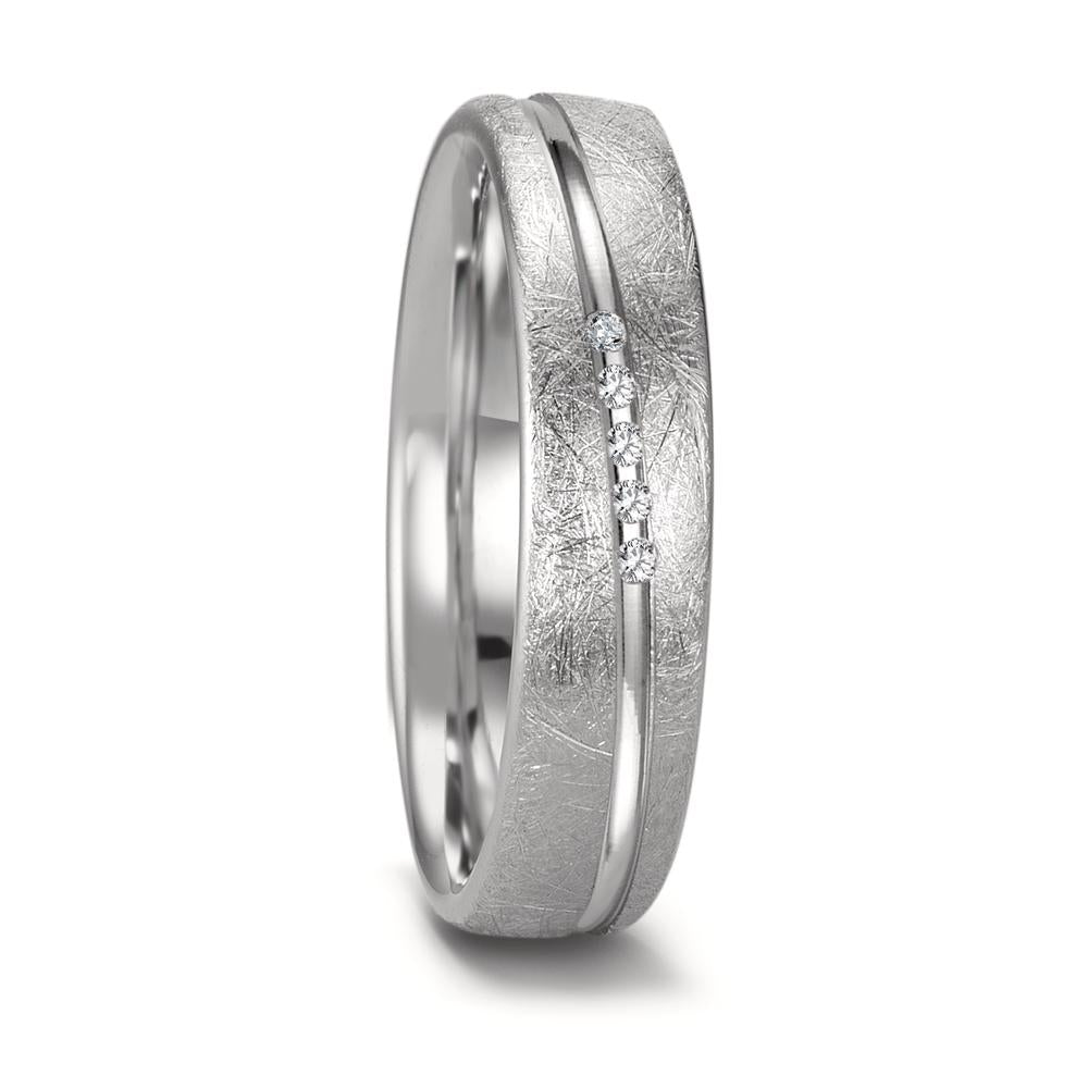 Anillo de pareja 750/oro blanco de 18 quilates Diamante 0.025 ct, 5 piedras, tw-si