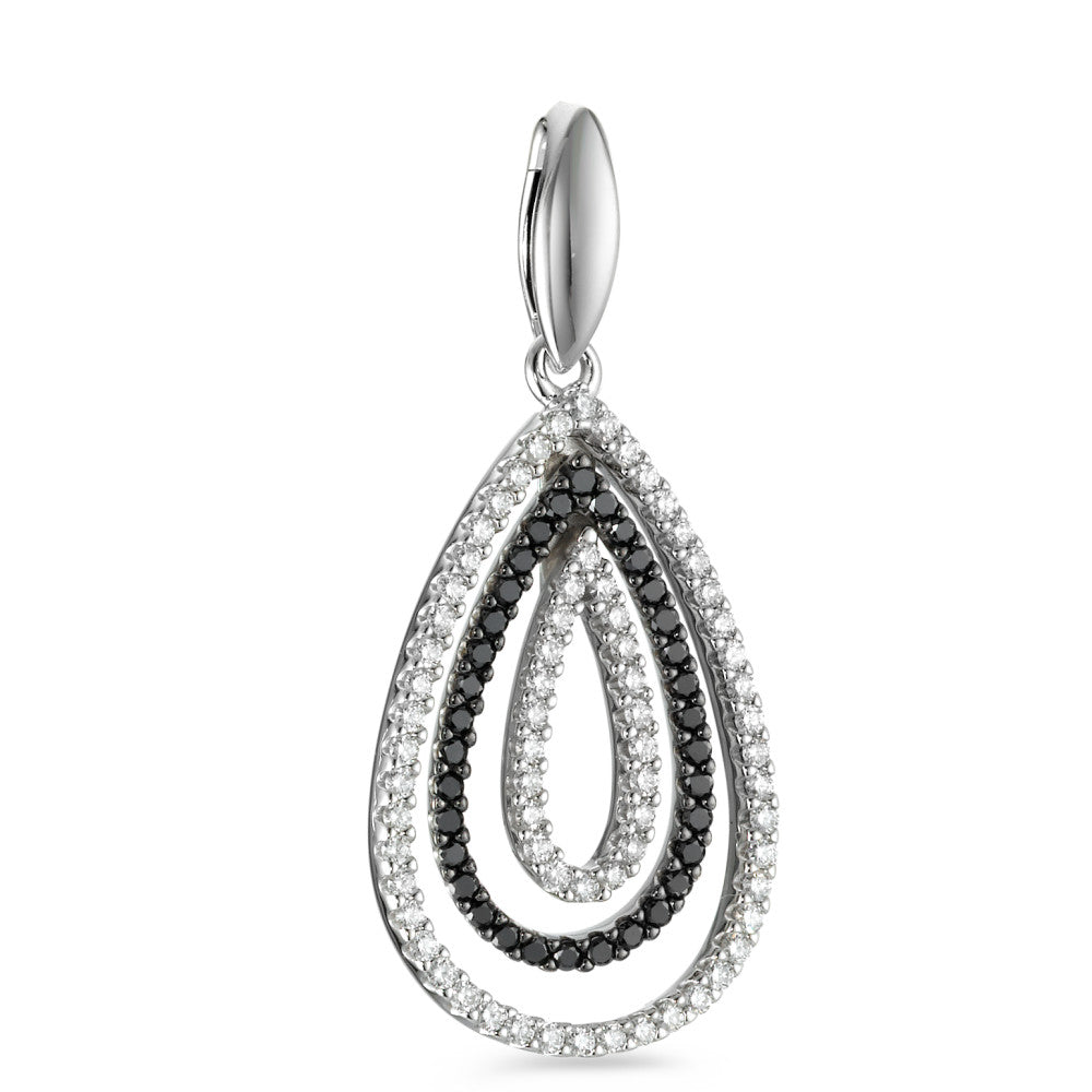 Colgante 750/oro blanco de 18 quilates Diamante negro, 0.52 ct, 104 piedras, [Brillant], tw-vsi
