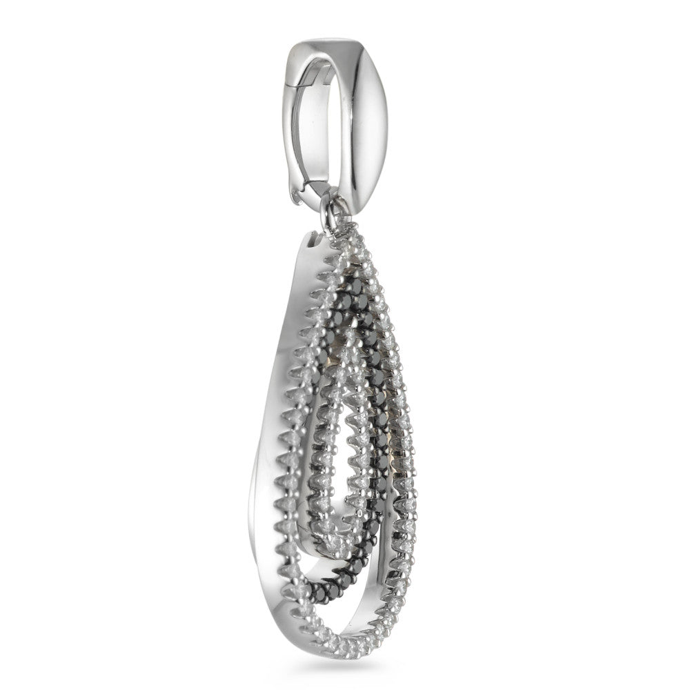 Colgante 750/oro blanco de 18 quilates Diamante negro, 0.52 ct, 104 piedras, [Brillant], tw-vsi