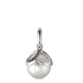 Colgante 750/oro blanco de 18 quilates Diamante negro, 0.28 ct, 46 piedras, [Brillant], tw-vsi Perla cultivada de agua dulce blanco, 12 mm Ø14 mm