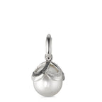 Colgante 750/oro blanco de 18 quilates Diamante negro, 0.28 ct, 46 piedras, [Brillant], tw-vsi Perla cultivada de agua dulce blanco, 12 mm Ø14 mm