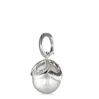 Colgante 750/oro blanco de 18 quilates Diamante negro, 0.28 ct, 46 piedras, [Brillant], tw-vsi Perla cultivada de agua dulce blanco, 12 mm Ø14 mm