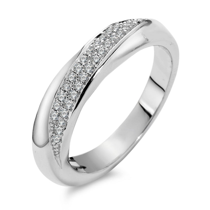 Anillo de dedo 750/oro blanco de 18 quilates Diamante blanco, 0.20 ct, 40 piedras, [Brillant], w-si