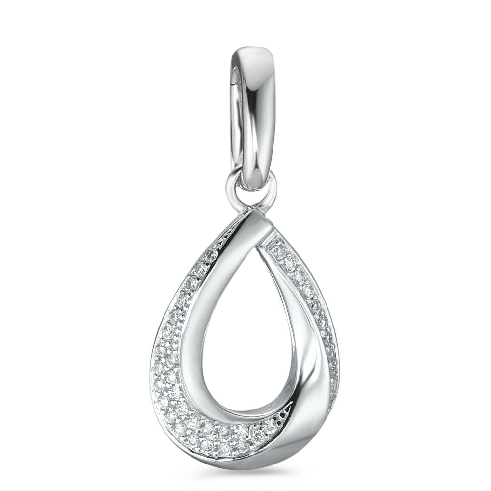 Colgante 750/oro blanco de 18 quilates Diamante blanco, 0.19 ct, 38 piedras, [Brillant], w-si