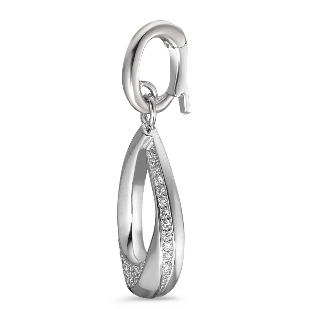 Colgante 750/oro blanco de 18 quilates Diamante blanco, 0.19 ct, 38 piedras, [Brillant], w-si