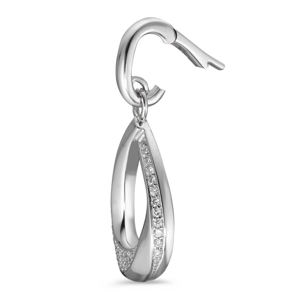 Colgante 750/oro blanco de 18 quilates Diamante blanco, 0.19 ct, 38 piedras, [Brillant], w-si
