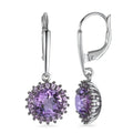 Pendientes 750/oro blanco de 18 quilates Amatista Violeta, 38 piedras