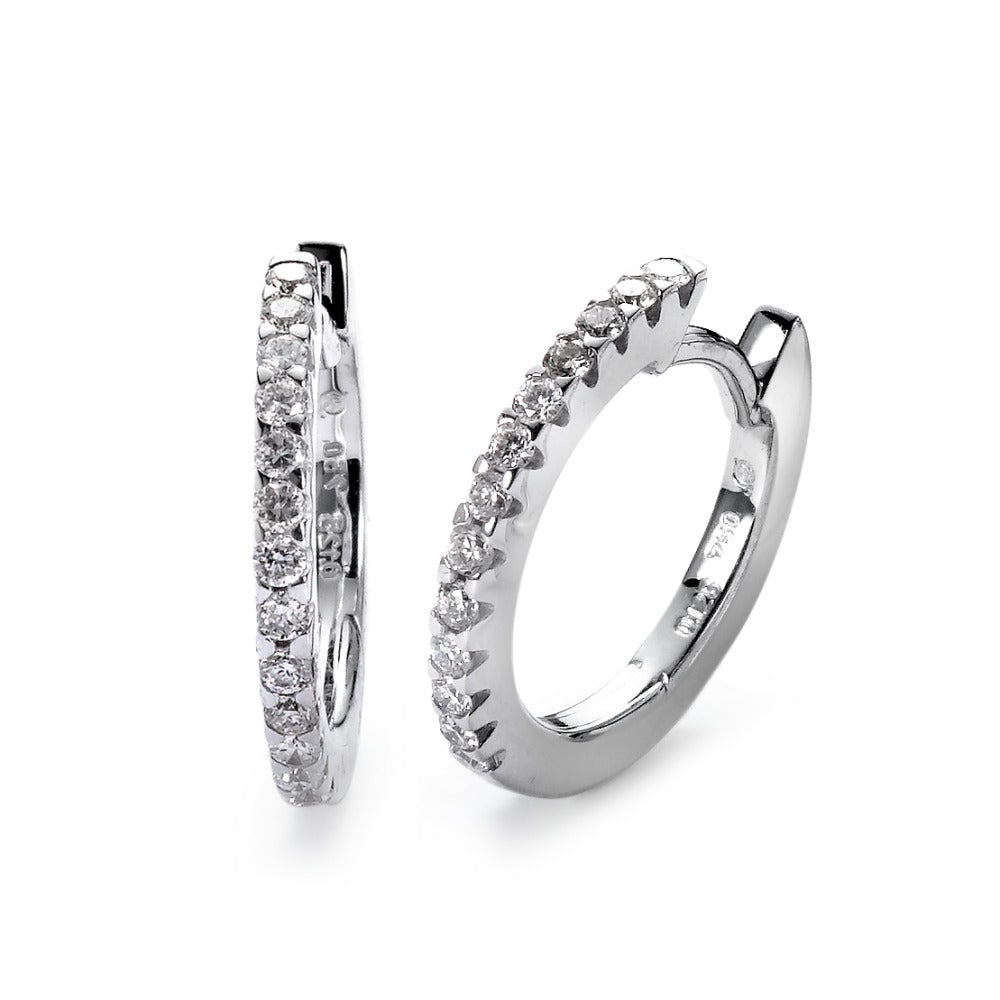 Aro con bisagra 750/oro blanco de 18 quilates Diamante blanco, 0.25 ct, 26 piedras, [Brillant], w-si