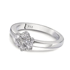 Anillo solitario 750/oro blanco de 18 quilates Diamante blanco, 0.50 ct, 7 piedras, [Brillant], w-si