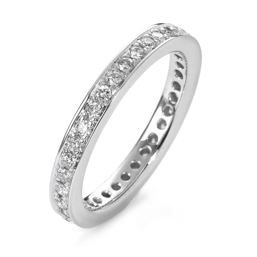 Anillo de memoria 750/oro blanco de 18 quilates Diamante blanco, 0.50 ct, 35 piedras, [Brillant], w-si