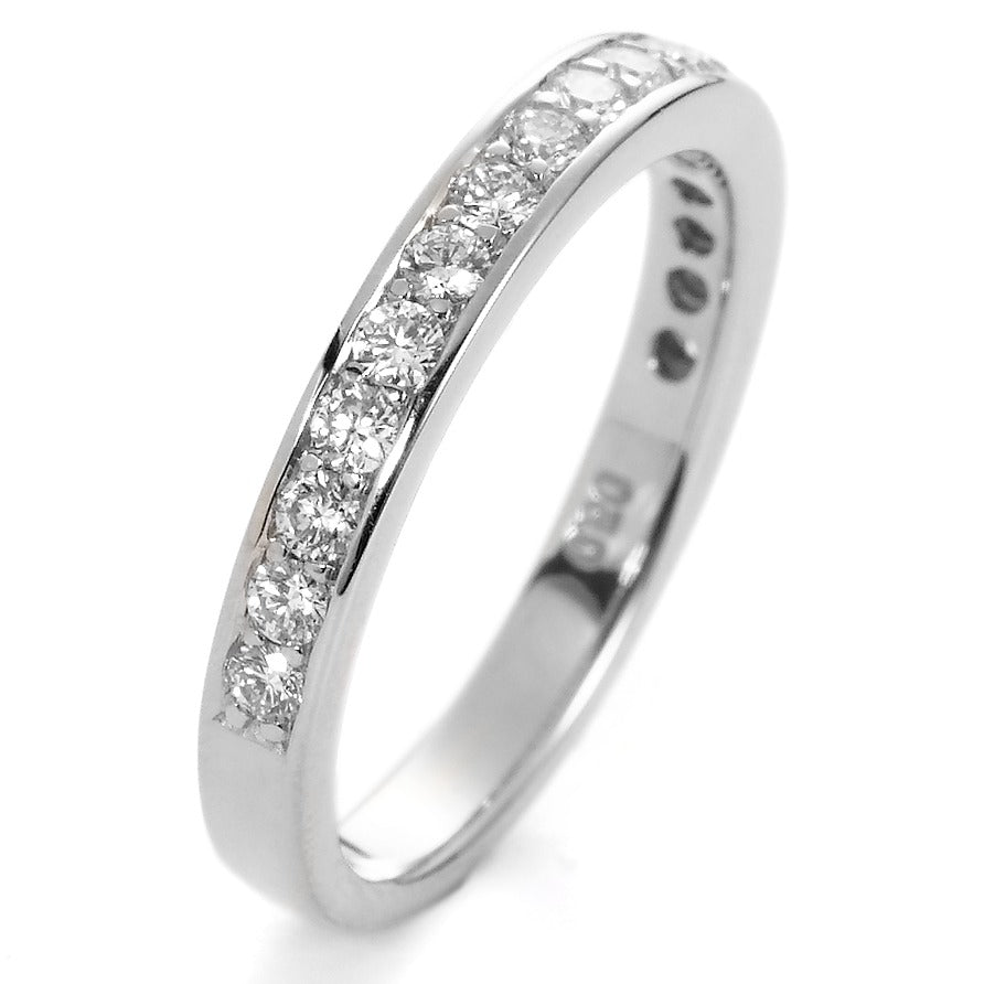 Anillo de memoria 750/oro blanco de 18 quilates Diamante blanco, 0.50 ct, 17 piedras, [Brillant], w-si