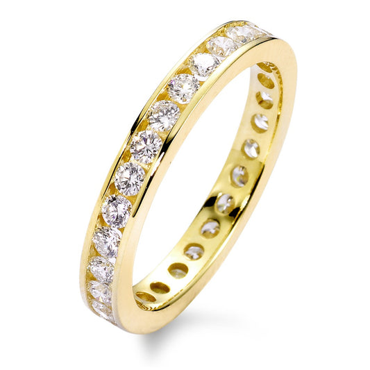 Anillo de memoria 750/oro amarillo de 18 quilates Diamante blanco, 1 ct, 33 piedras, [Brillant], w-si