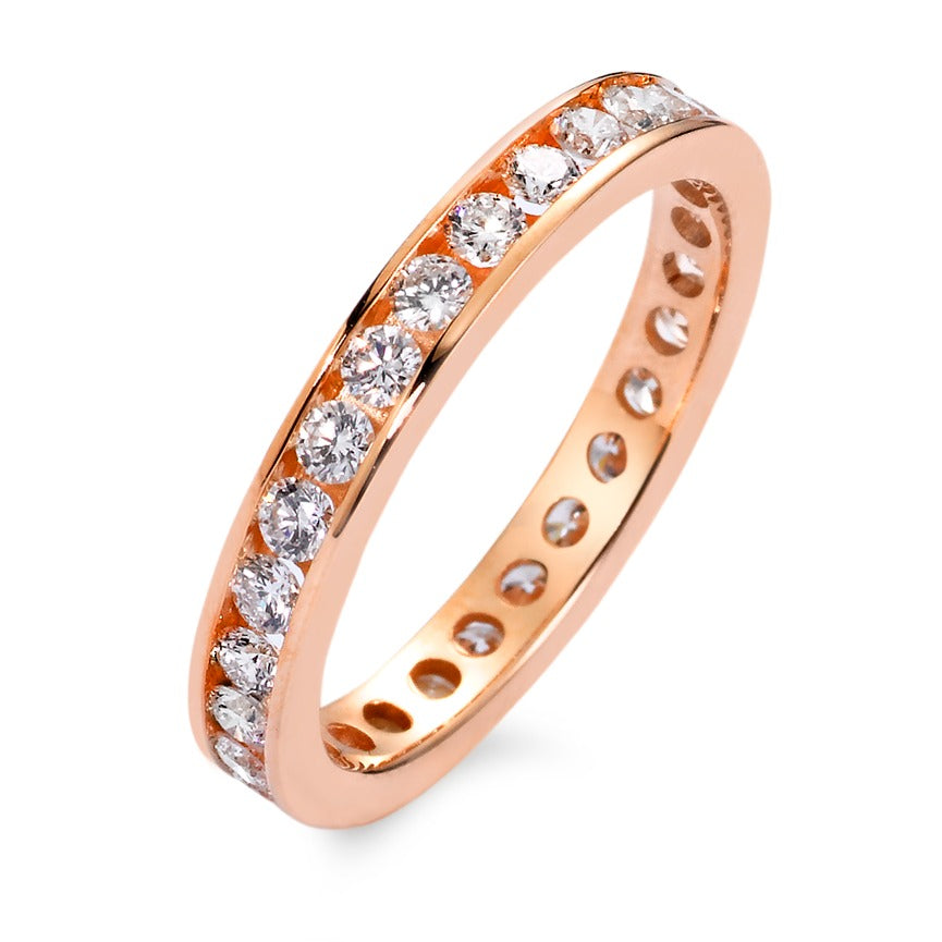 Anillo de memoria 750/oro rojo de 18 quilates Diamante blanco, 1 ct, 33 piedras, [Brillant], w-si
