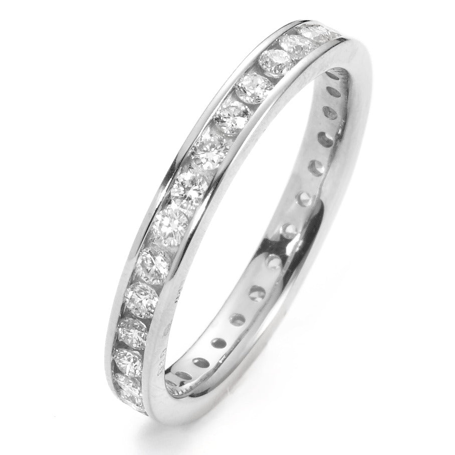 Anillo de memoria 750/oro blanco de 18 quilates Diamante blanco, 0.65 ct, 30 piedras, [Brillant], w-si
